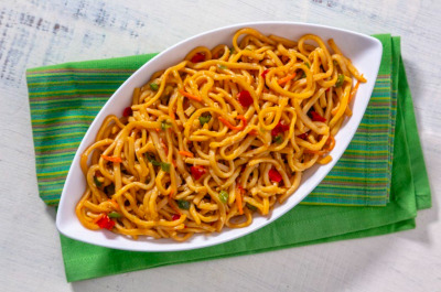 Gourmet lo mein noodle salad for sale by Euclid Fish Market near Mentor, Ohio